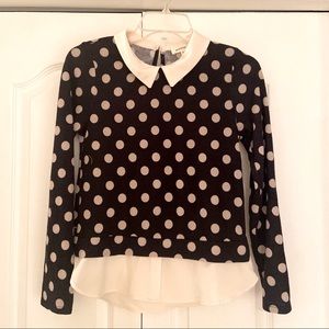 Peter Pan collar light sweater top